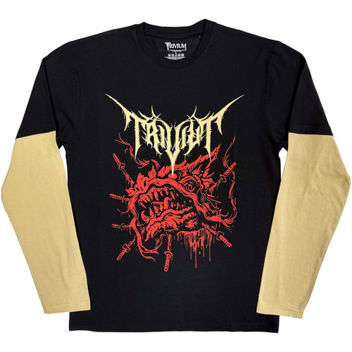 Trivium 'Red Demon' (Black & Sand) Layered Long Sleeve Shirt