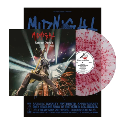 PRE-ORDER - Midnight 'Satanic Attack Live' LP Blood Splatter Vinyl - RELEASE DATE 6th November 2026