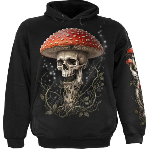 Spiral 'Shrooms' (Black) Pull Over Hoodie