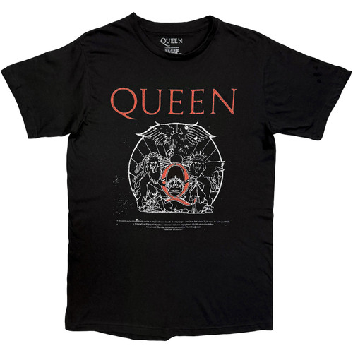 Queen 'Budapest Iconic Poster Crest' (Black) T-Shirt