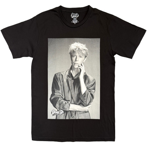 David Bowie 'B&W Portrait' (Black) T-Shirt