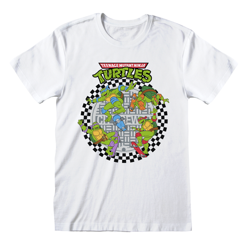 Teenage Mutant Ninja Turtles 'Skater Circle' (White/Black) Baseball Shirt