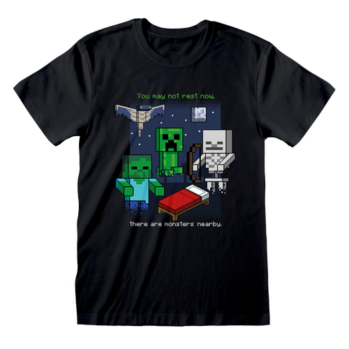 Minecraft 'You May Not Rest Now' (Black) T-Shirt