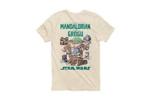 The Mandalorian 'Grogu Squares BP' (Ecru) T-Shirt