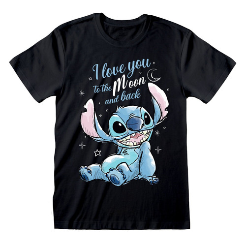 Lilo & Stitch 'I love you to the moon and back' (Black) T-Shirt