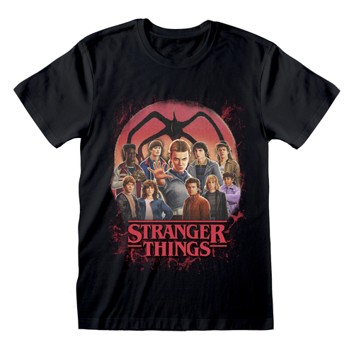 Stranger Things 'Spider Group of all Characters' (Black) T-Shirt