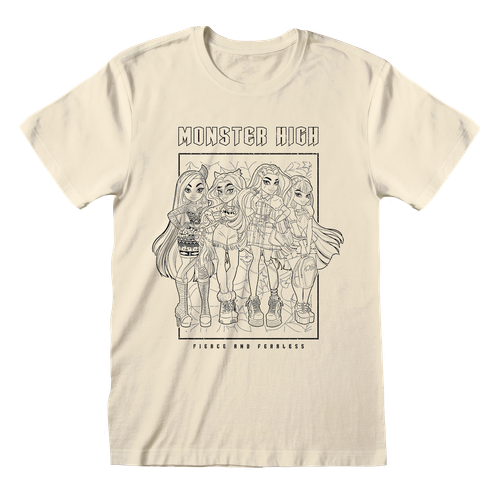 Monster High 'FIERCE AND FEARLESS LINEAR' (Ecru) T-Shirt