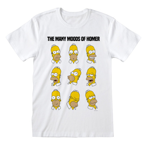 The Simpsons 'Many Moods Of Homer' (White) T-Shirt