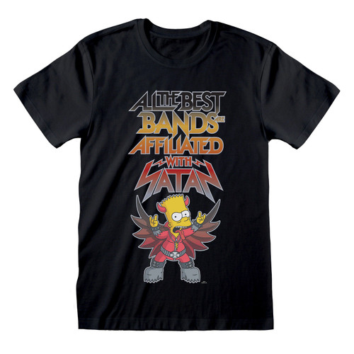 The Simpsons 'With Satan' (Black) T-Shirt