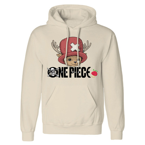 One Piece 'Chopper Logo' (Ecru) Pull Over Hoodie