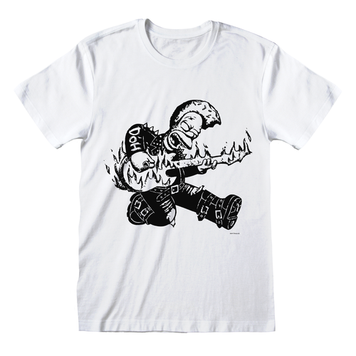 The Simpsons 'Homer Guitar' (White) T-Shirt