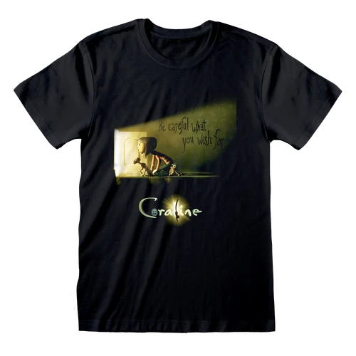 Coraline 'Be Careful What You Wish For' (Black) T-Shirt
