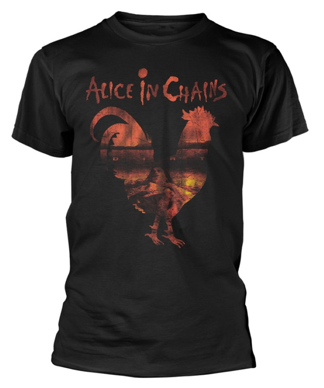 Alice In Chains 'Psychedelic Rooster' (Black) T-Shirt