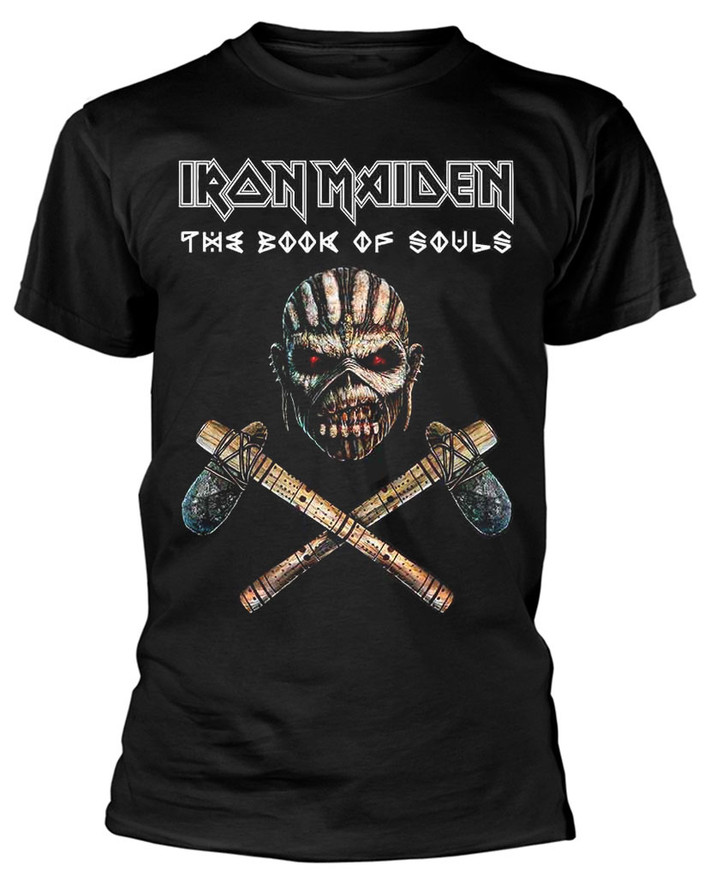 Iron Maiden 'The Book Of Souls Axes' (Black) T-Shirt