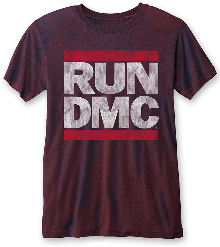 Run DMC 'Vintage Logo' (Navy / Red) Burnout T-Shirt