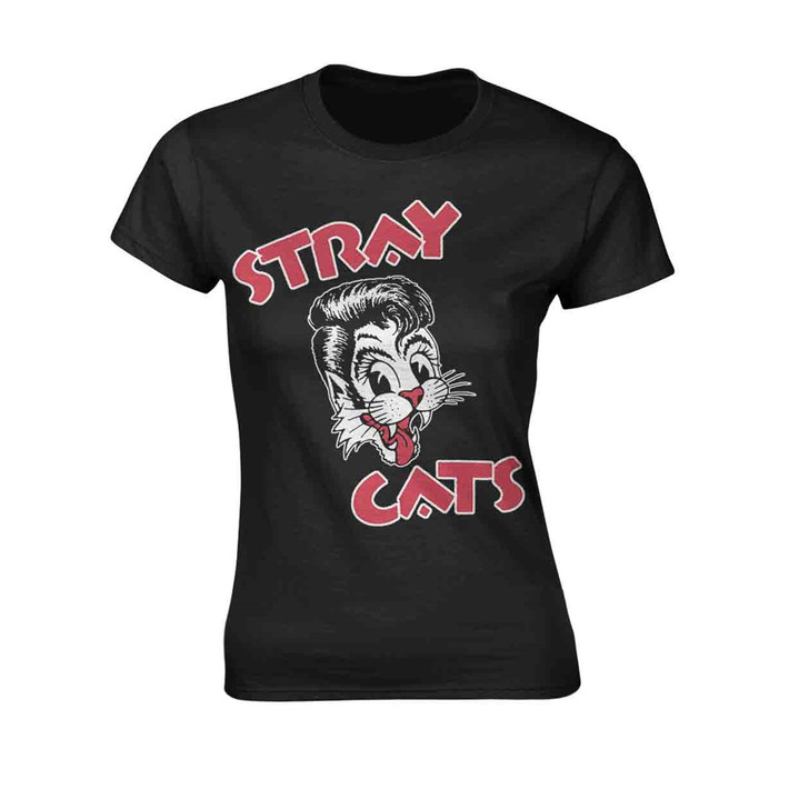 Stray Cats 'Cat Logo' Womens Fitted T-Shirt