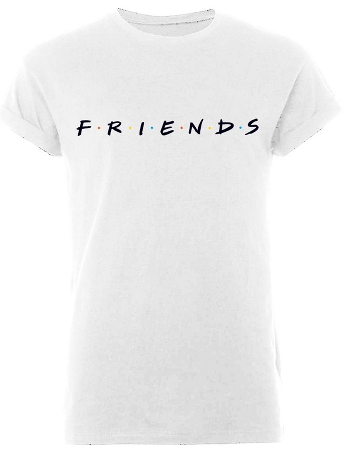 Friends 'Logo' Rolled Sleeve T-Shirt