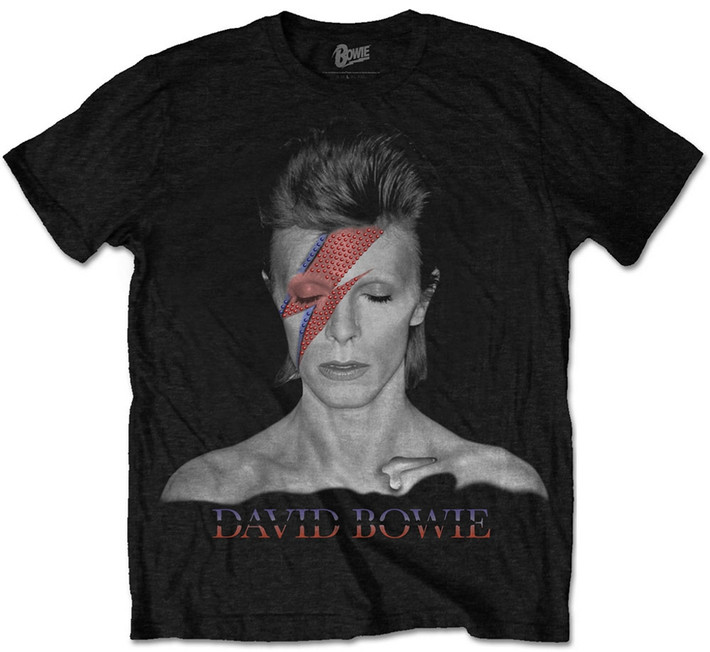 David Bowie 'Aladdin Sane' (Black) T-Shirt