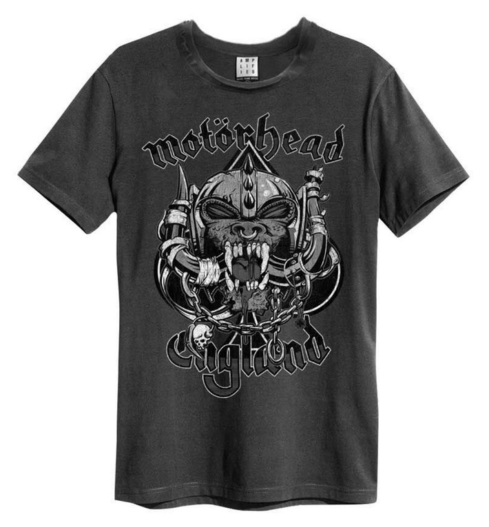 Motorhead 'Snaggletooth Crest' (Charcoal) T-Shirt - Amplified Clothing