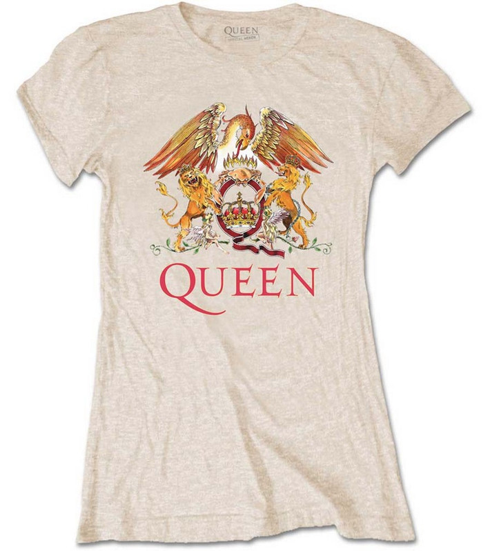 Queen 'Classic Crest' (Sand) Womens Fitted T-Shirt