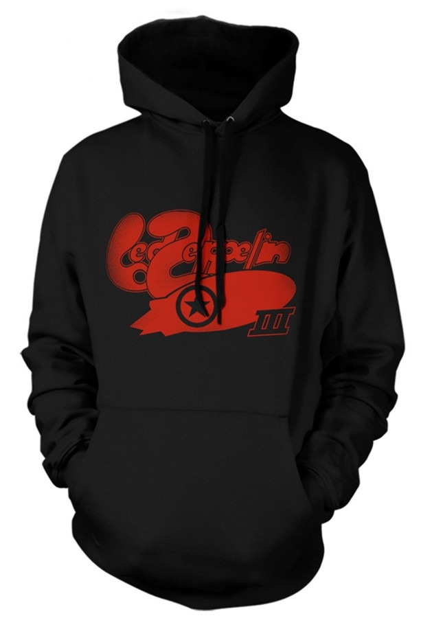 Led Zeppelin 'III Bubble Logo' (Black) Pull Over Hoodie