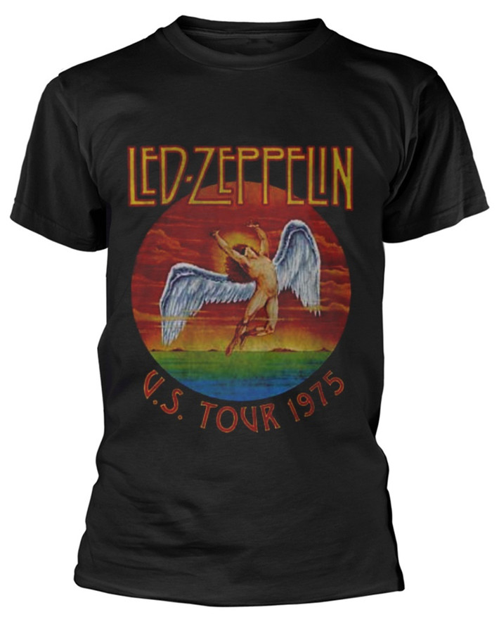 Led Zeppelin 'USA Tour '75' (Black) T-Shirt