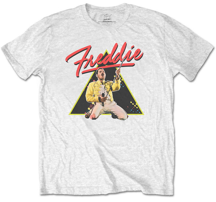 Queen 'Freddie Mercury Triangle' (White) T-Shirt