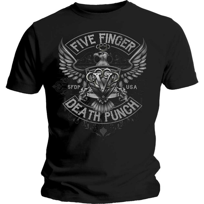 Five Finger Death Punch 'Howe Eagle Crest' (Black) T-Shirt