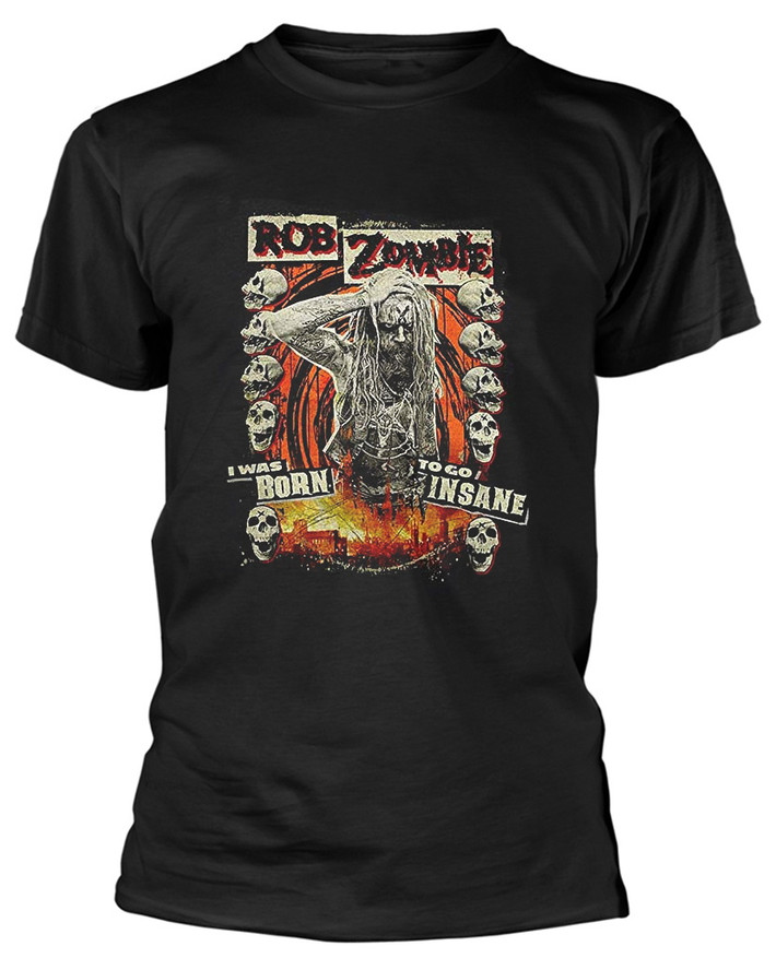 Rob Zombie 'Born To Go Insane' (Black) T-Shirt