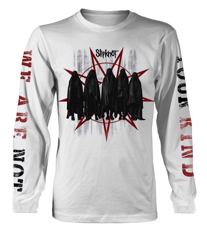 Slipknot 'Shrouded Group' (White) Long Sleeve Shirt