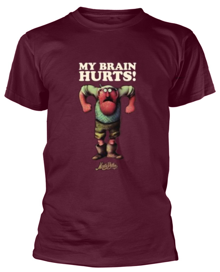 Monty Python 'My Brain Hurts' (Maroon) T-Shirt