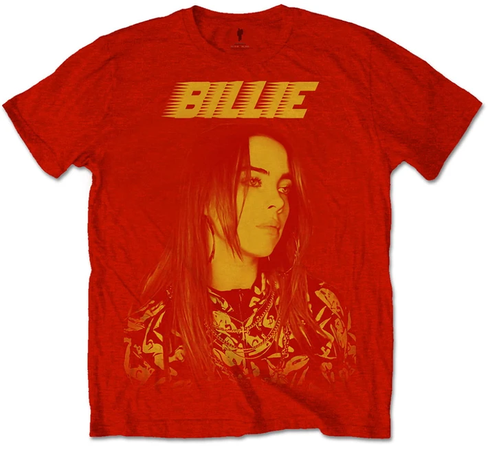 Billie Eilish 'Racer Logo Jumbo' (Red) T-Shirt