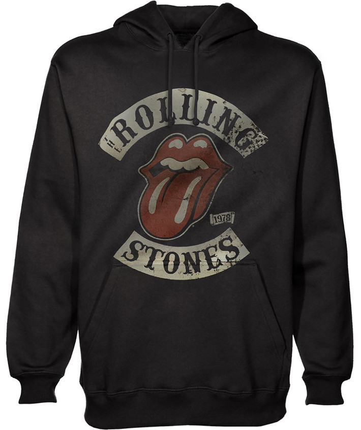 Rolling Stones 'Tongue Patch 1978' (Black) Pull Over Hoodie