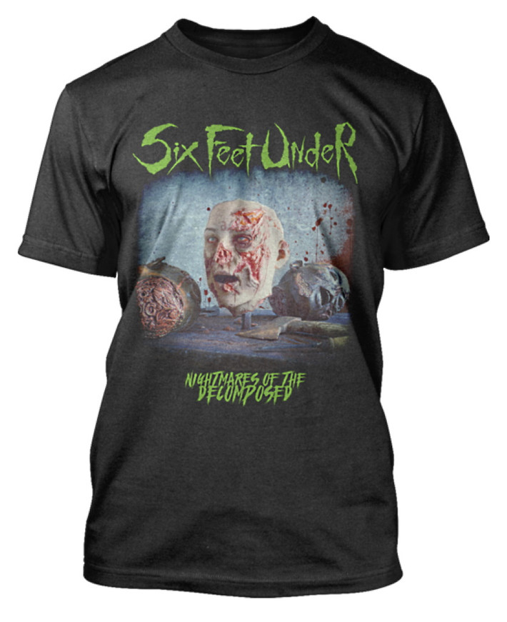 Six Feet Under 'Nightmares Of The Decomposed' (Black) T-Shirt