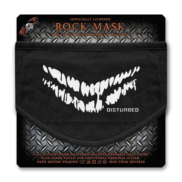 Disturbed 'Smile' (Black) Face Mask