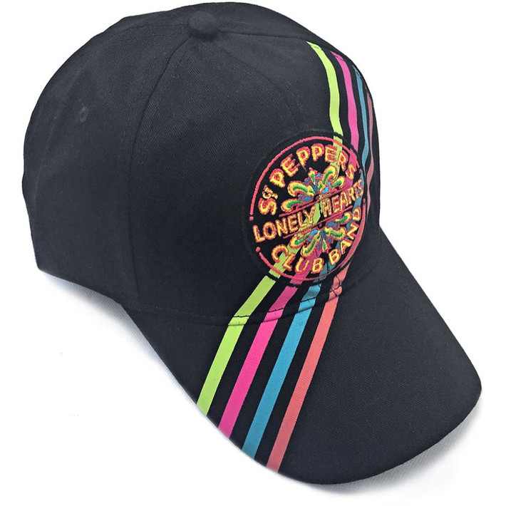 The Beatles 'Sgt Pepper Stripes' (Black) Baseball Cap