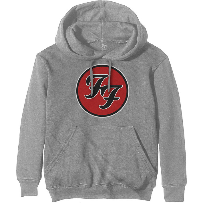 Foo Fighters 'FF Logo' (Grey) Pull Over Hoodie