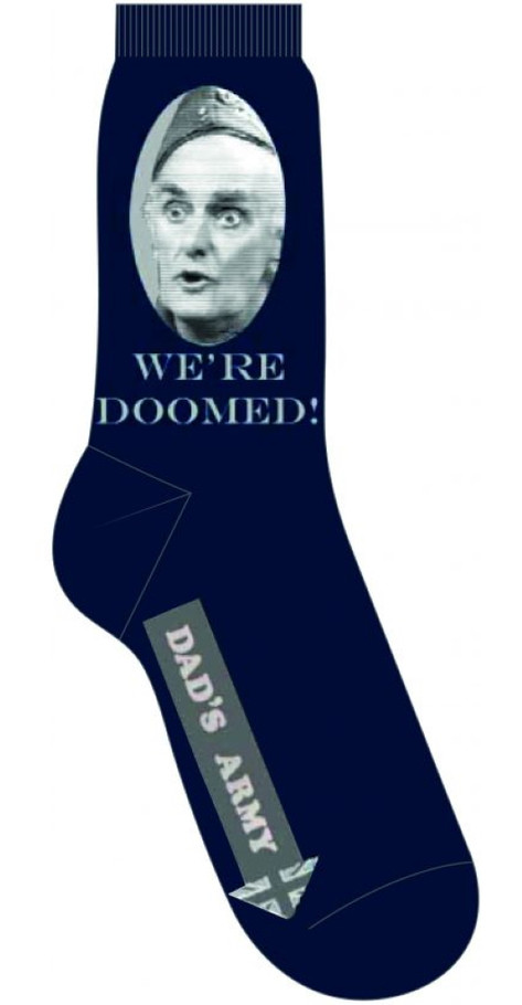 Dad's Army 'We're Doomed' (Navy Blue) Socks (One Size = UK 7-11)
