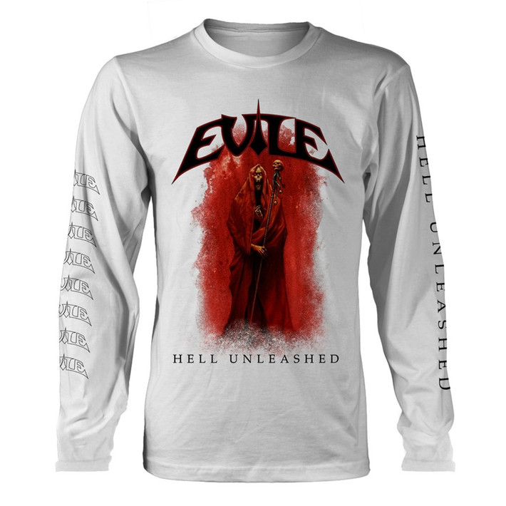 Evile 'Hell Unleashed' (White) Long Sleeve Shirt