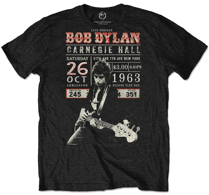 Bob Dylan 'Carnegie Hall '63' (Black) Eco T-Shirt