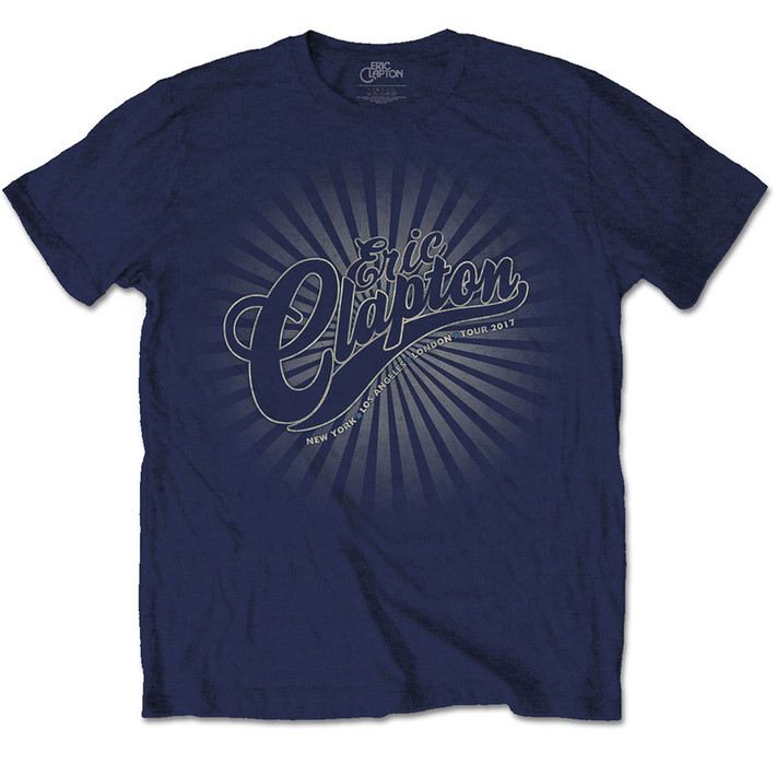 Eric Clapton 'Logo Rays' (Navy Blue) T-Shirt