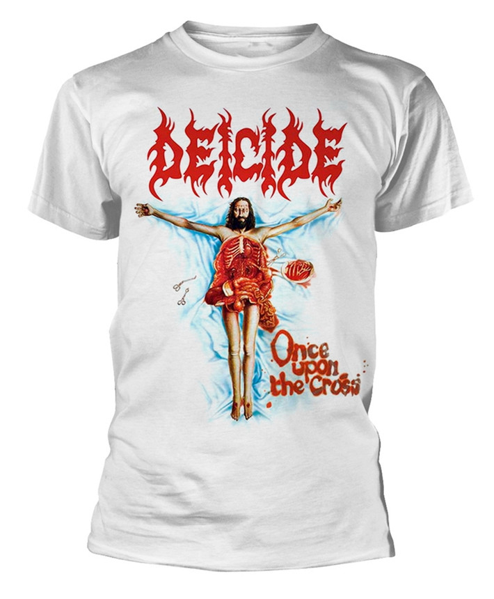 Deicide 'Once Upon The Cross' (White) T-Shirt