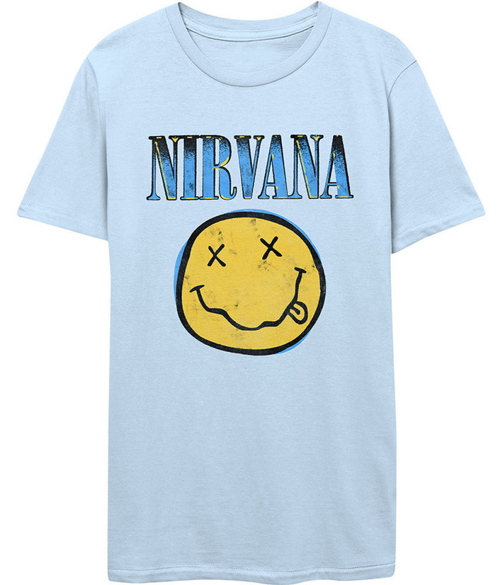 Nirvana 'Xerox Smiley Blue' (Blue) T-Shirt