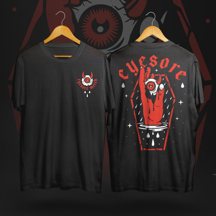 PRE-ORDER - Eyesore Apparel 'Red Hand' (Black) T-Shirt - RELEASE DATE 26th November 2021