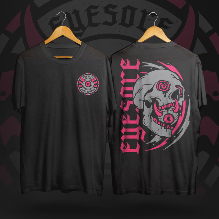 PRE-ORDER - Eyesore Apparel 'Pink Skull' (Black) T-Shirt - RELEASE DATE 26th November 2021