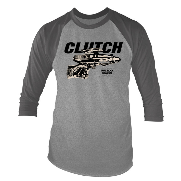 Clutch 'Pure Rock Wizards' (Grey) 3/4 Length Sleeve Raglan Baseball Shirt