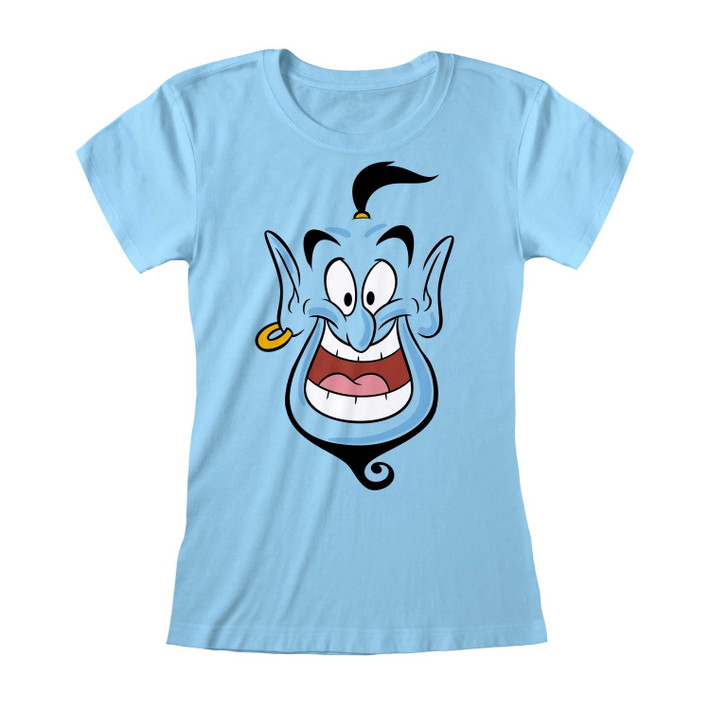 Disney Aladdin 'Genie Face' (Blue) Womens Fitted T-Shirt