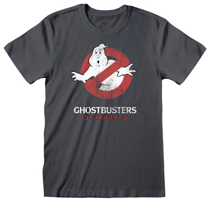 Ghostbusters 'Japanese Logo' (Grey) T-Shirt