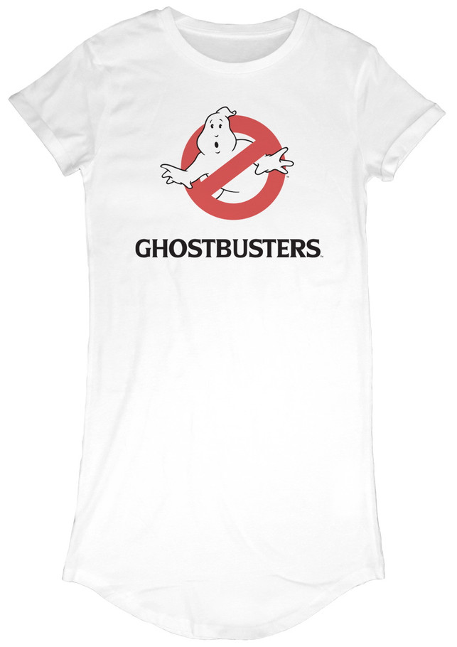 Ghostbusters 'Logo' (White) Womens T-Shirt Dress