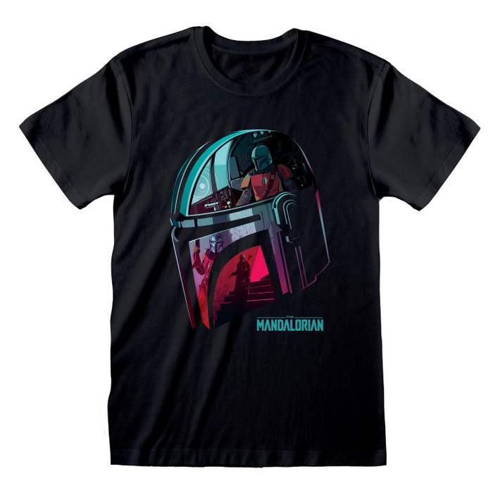 Star Wars - The Mandalorian 'Helmet Reflection' (Black) T-Shirt